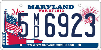 MD license plate 5MD6923