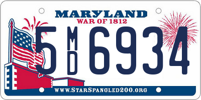 MD license plate 5MD6934