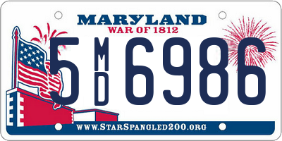 MD license plate 5MD6986