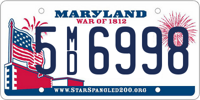 MD license plate 5MD6998