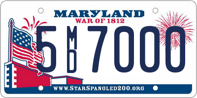 MD license plate 5MD7000