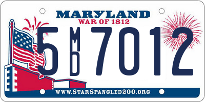 MD license plate 5MD7012