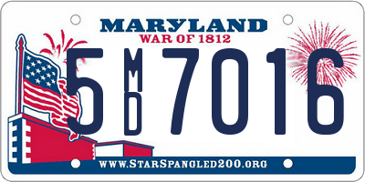 MD license plate 5MD7016