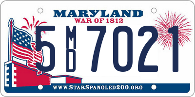 MD license plate 5MD7021