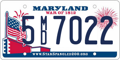 MD license plate 5MD7022