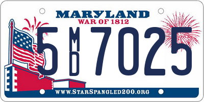 MD license plate 5MD7025