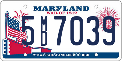 MD license plate 5MD7039