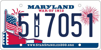 MD license plate 5MD7051