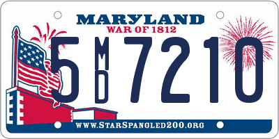 MD license plate 5MD7210