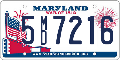 MD license plate 5MD7216