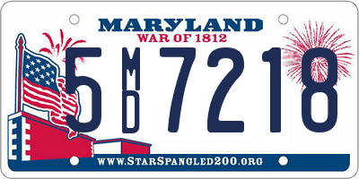 MD license plate 5MD7218