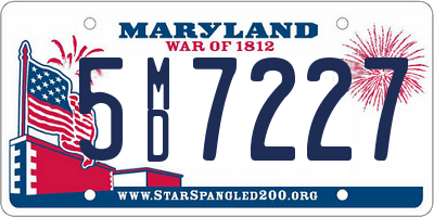 MD license plate 5MD7227