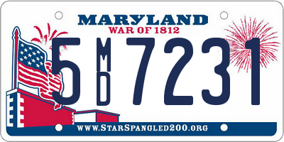 MD license plate 5MD7231