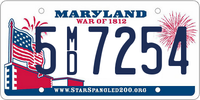 MD license plate 5MD7254