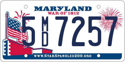 MD license plate 5MD7257