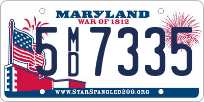 MD license plate 5MD7335