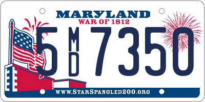MD license plate 5MD7350