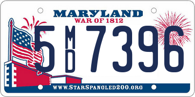 MD license plate 5MD7396