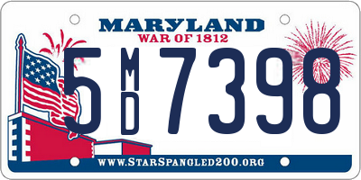 MD license plate 5MD7398