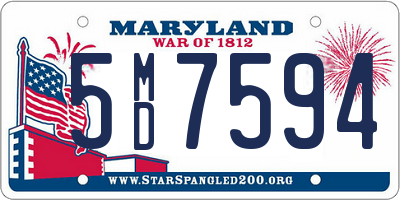 MD license plate 5MD7594