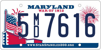 MD license plate 5MD7616