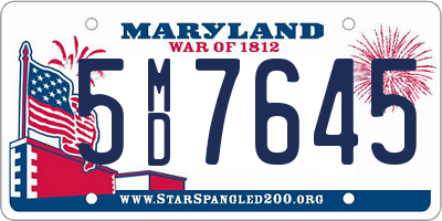 MD license plate 5MD7645