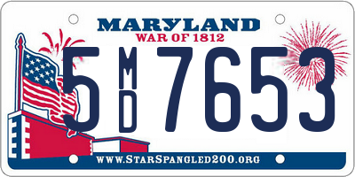 MD license plate 5MD7653