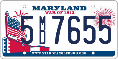 MD license plate 5MD7655