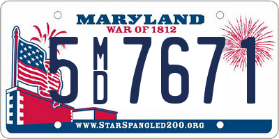 MD license plate 5MD7671
