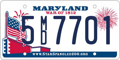 MD license plate 5MD7701