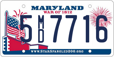 MD license plate 5MD7716