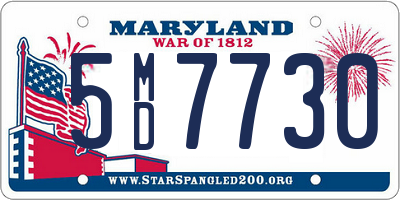 MD license plate 5MD7730