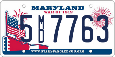MD license plate 5MD7763