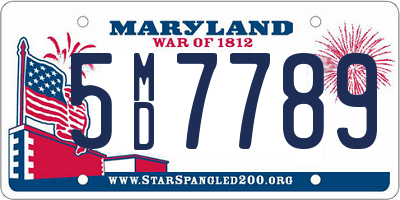 MD license plate 5MD7789