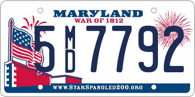 MD license plate 5MD7792