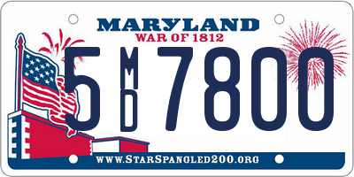 MD license plate 5MD7800