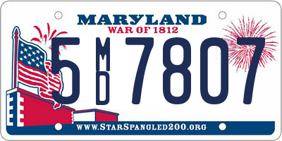 MD license plate 5MD7807