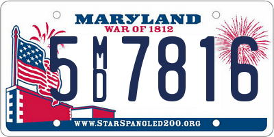 MD license plate 5MD7816