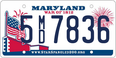 MD license plate 5MD7836