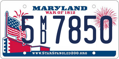 MD license plate 5MD7850