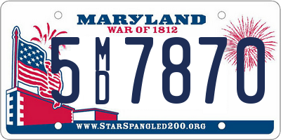 MD license plate 5MD7870