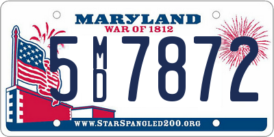 MD license plate 5MD7872