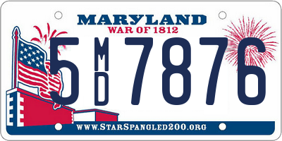 MD license plate 5MD7876