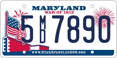 MD license plate 5MD7890