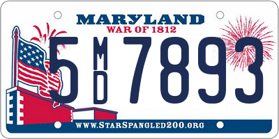 MD license plate 5MD7893