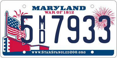 MD license plate 5MD7933