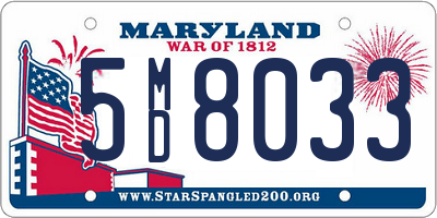 MD license plate 5MD8033