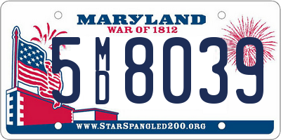 MD license plate 5MD8039