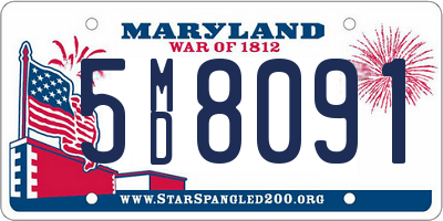 MD license plate 5MD8091