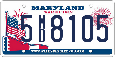 MD license plate 5MD8105